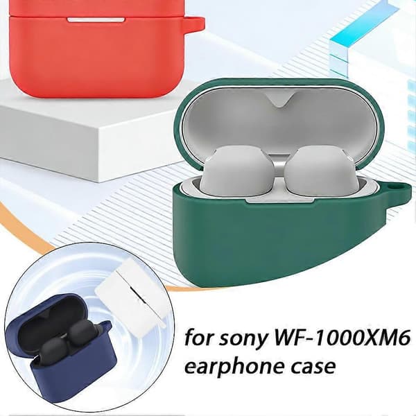 För Sony WF 1000XM6 Silikonskyddsfodral med karbinhake Black