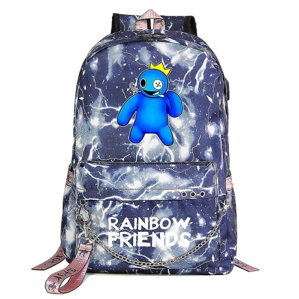 Rainbow Friend muoti rautaketju Oxford kangaskassi koululaukku vedenpitävä opiskelija koululaukku kulutusta kestävä blue