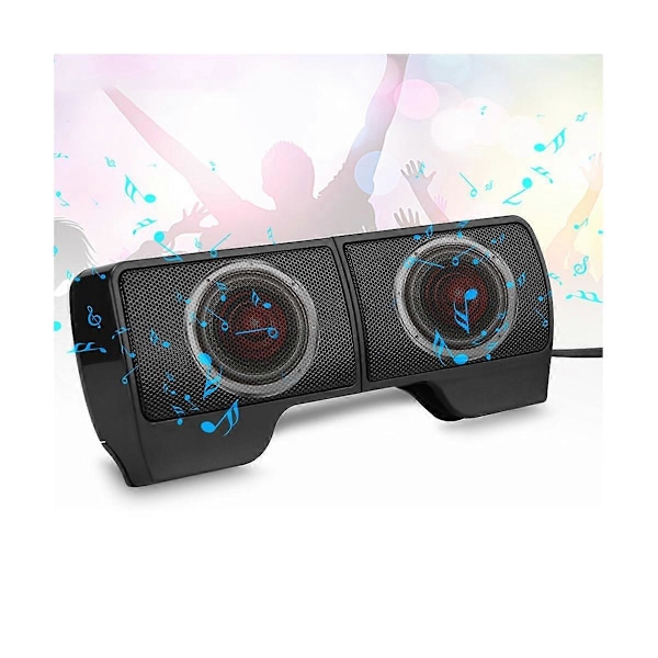 Bärbar Mini Clip USB Stereo Högtalare Sound Bar Clipon Högtalare för Notebook Laptop Telefon Musikspelare
