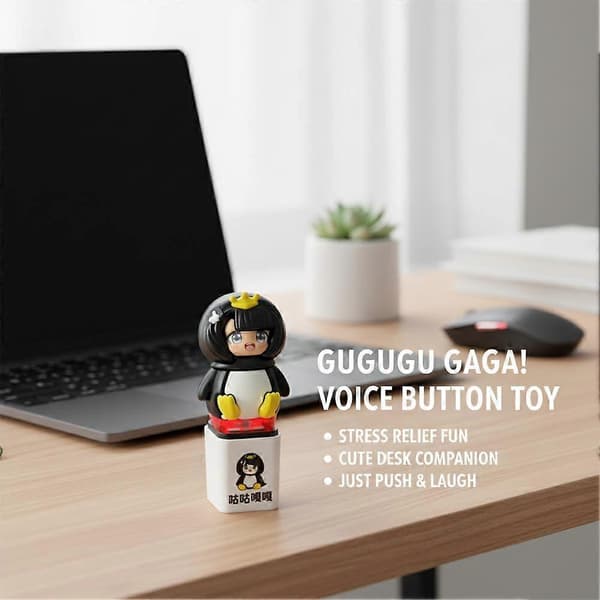 Gugu Gaga Pingvinlegetøj - Knapfidget med lydeffekter til stresslindring Docka