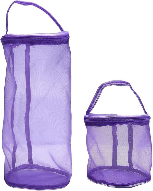 2 Stycken Tomma Garnförvaringsväskor, Mesh Stickväska Organizer