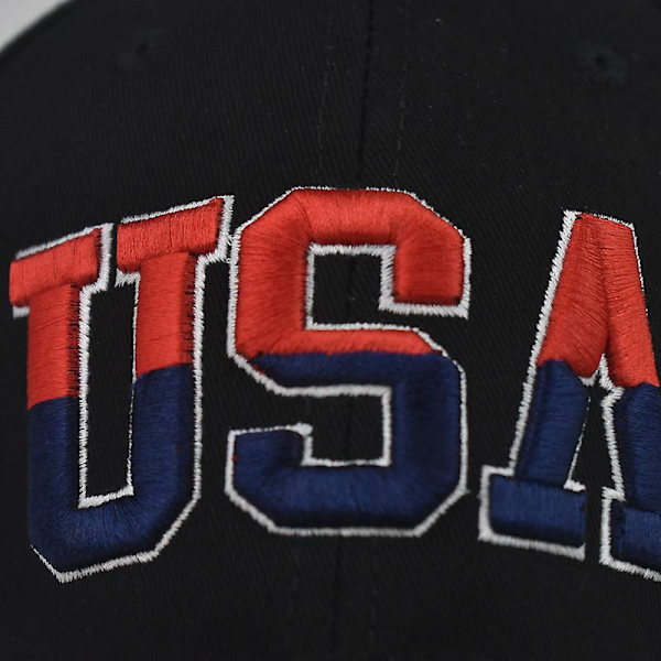 Basebollkeps med nationsflagga, broderad keps med skärm USA red