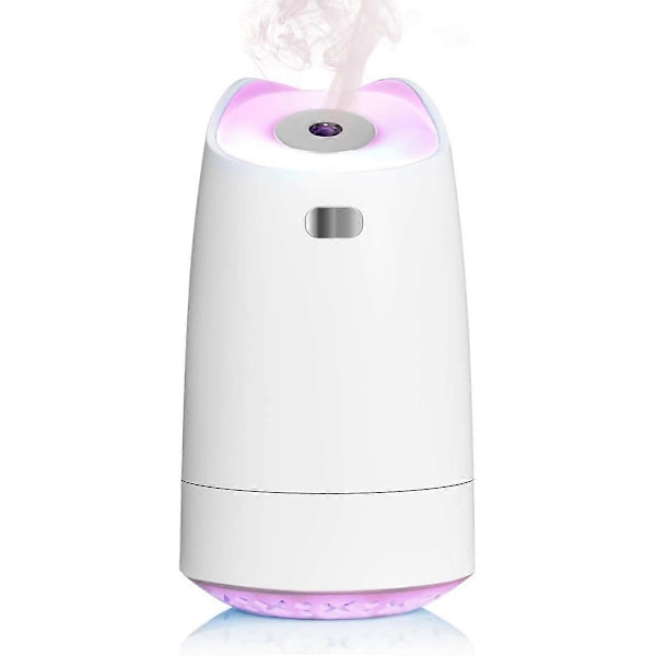 USB Mini Luftfukter, 280ml Bærbar Luftfukter, 7-Fargers LED Nattlys, Ultra-stille, Automatisk Avstenging-