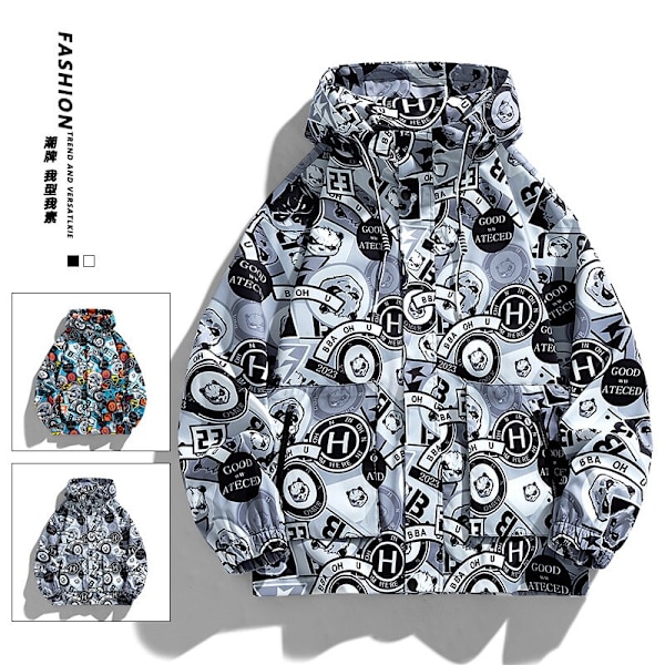 Herre efterår taktisk jakke lynlås sweatshirt udendørs hættejakke grey M(57.5-65KG)