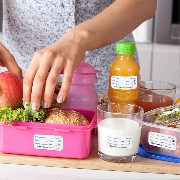 Matetiketter for catering Matdato Lagringsetiketter 2,5 x 5 cm Avtakbare fryseetiketter Lett å fjerne Sikkerhetsdato-klistremerke