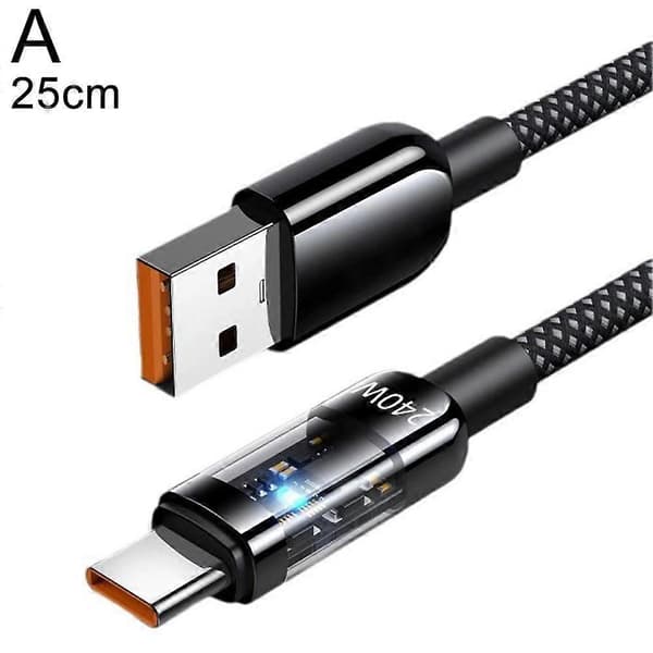 240W USB Type C-kabel Hurtigopladningskabel til bærbar computer 25cm