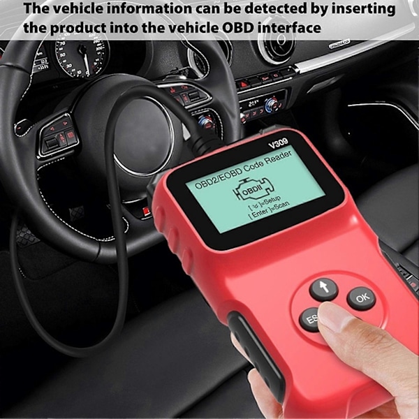 Bil OBD2 Diagnostisk Scanner Motorfejlsdetektor 5 Sprog Kode Læser V309 Værktøj