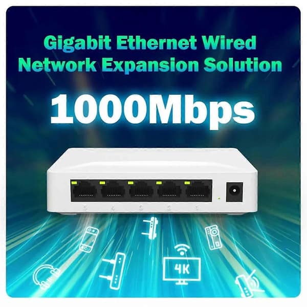 Netværk Switch 5 Port 100/1000Mbps Gigabit Netværk Ethernet Switch Adapter Hurtig RJ45 Ethernet Switch