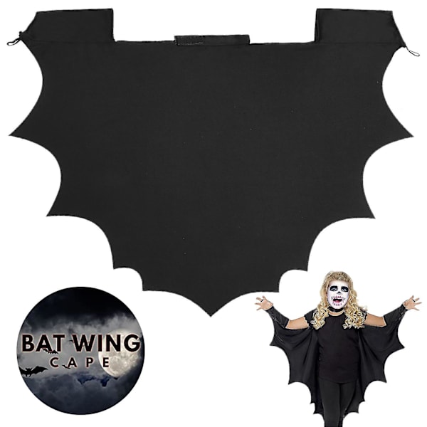 Kostymtillbehör Fladdermusvingar - Svarta vingar Kostym Utklädnadstillbehör för drake, vampyr eller fladdermuskostymer Child size 120