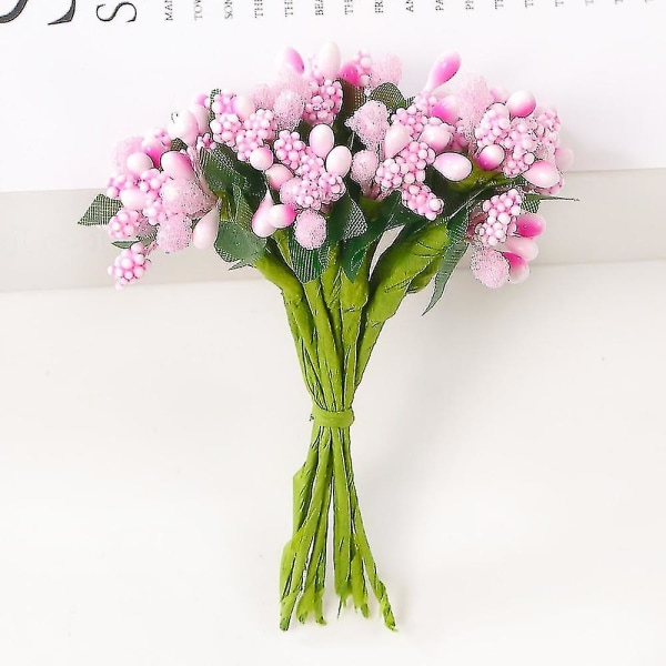 12/36/72/144 Stk Støvdragere Til Håndarbejde Kunstige Blomster Bryllupsfest Dekoration Gør-det-selv Scrapbog Kranser Håndværk Falske blomster Pink 12 pcs