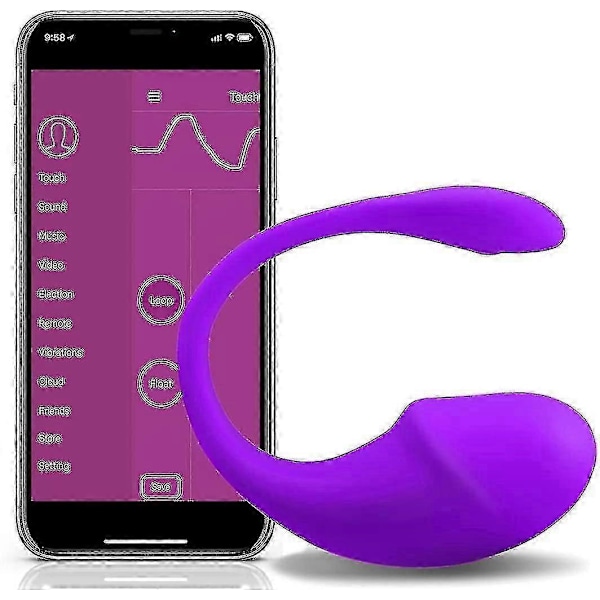 Smart Silikone Bækkenbundstræner til Kvinder Vandtæt Blærekontrol Træner med App Fjernbetjening Genopladelig (rosarød) Purple