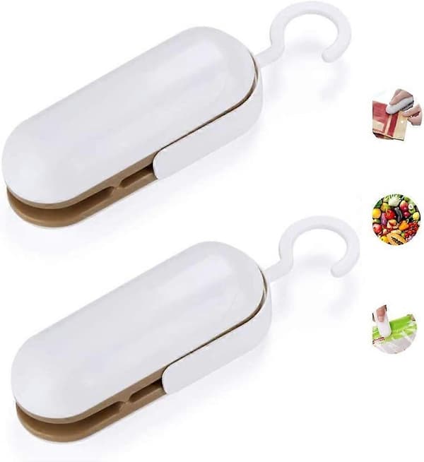 Mini Poseforsegler - 2 stk Mini Poseforseglingsmaskin Mini Plastforseglingsmaskin Matlagring