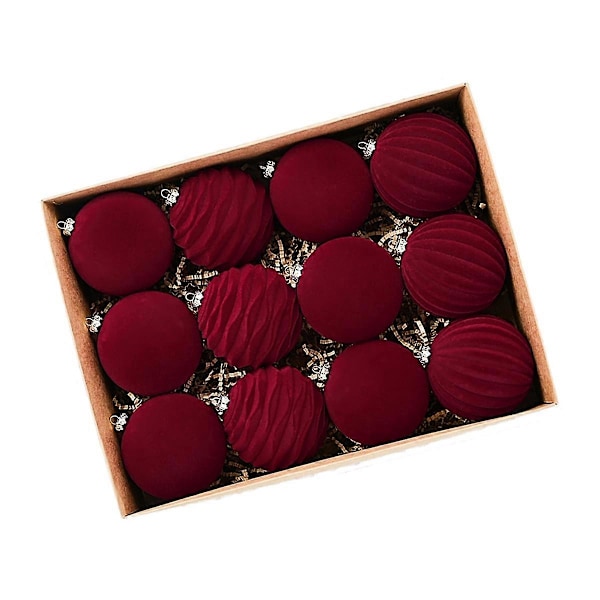 Julgranskulor Julgransdekoration 12-pack Lyxiga Flockade Julgransprydnader Kulor för C