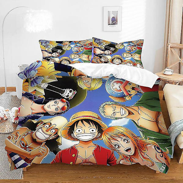One Piece Luffy Sandblåst Dynetrekksett i tre deler Q B 228*228three-piecesuit