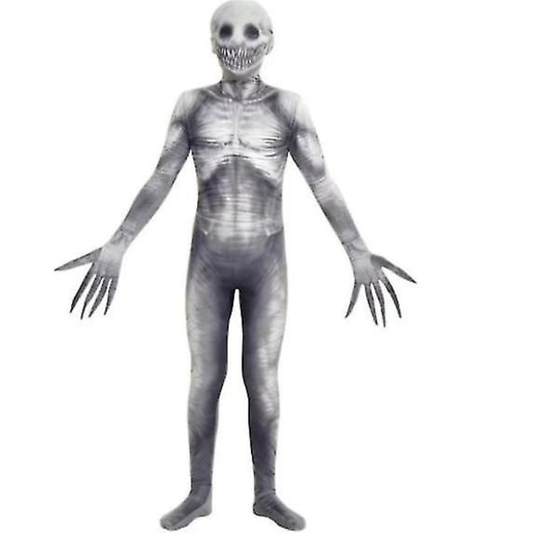 Halloween Realistic Skeleton Jumpsuit Kostume Realistic Skull Bodysuit med hætte til voksne style 1 M