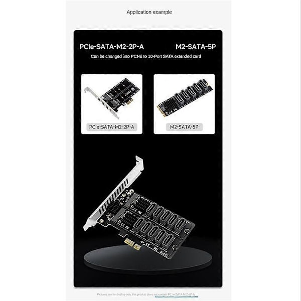 M.2 NGFF SATA till 5-Port SATA3 Expansionskort JM582 Master Chip med Kylfläns i Aluminiumlegering