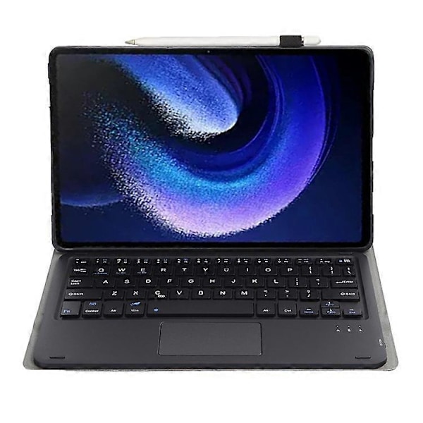 A0N7-A Kompatibel med Xiaomi Pad 6 / Pad 6 Pro PU Lær Tablet Case Slim Folio Stativdeksel med Touchpad Avtakbart Tastatur Black