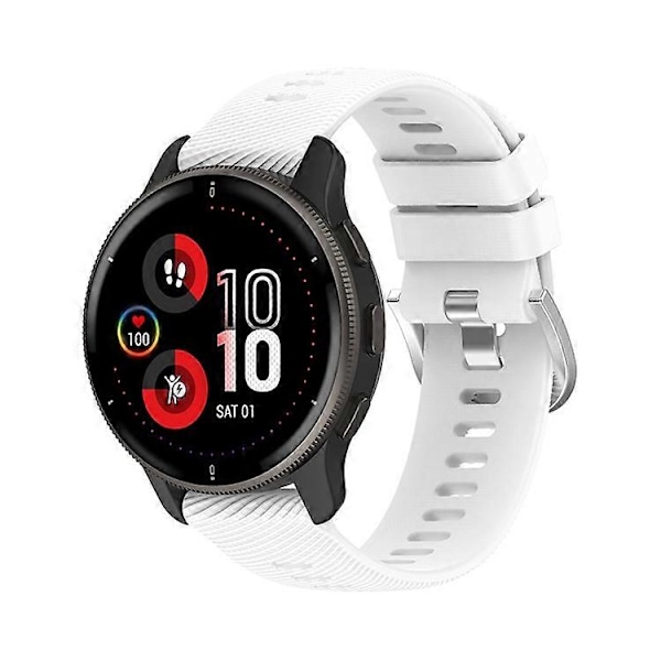 Kompatibel med Garmin Forerunner 255 / Vivoactive 4 Kryssstripet Design 22mm Universell Klokkereim Silikon Erstatningsarmbånd White