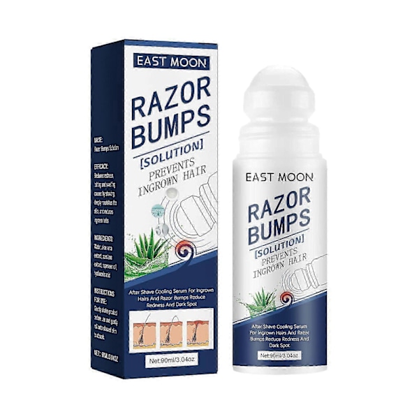 Razor Bump Stopper med behandling for inngrodde hår, behandling for barberingsnupper for kvinner og menn, After Shave-løsning for inngrodde hår og barberingsbrann