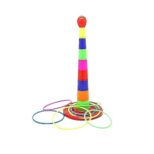 Sport Cirkel Staplade Lager, Interaktivt Spel Barn Trä Ferrule Ring Toss Spel