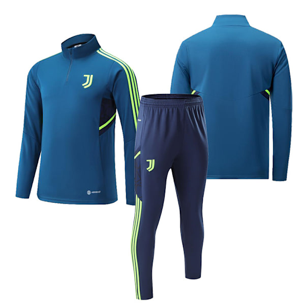 23 ny Juventus fotbollsträningströja långärmad vuxen ståkrage halvt blixtlås kostym höst- och vintertröja Juventus XS [height: 130-140cm]]