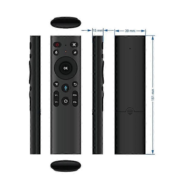 Q5+ Air Mouse Bluetooth Fjernbetjening Stemmestyring til Smart TV Android Box 2.4G Trådløs Stemmefjernbetjening Co