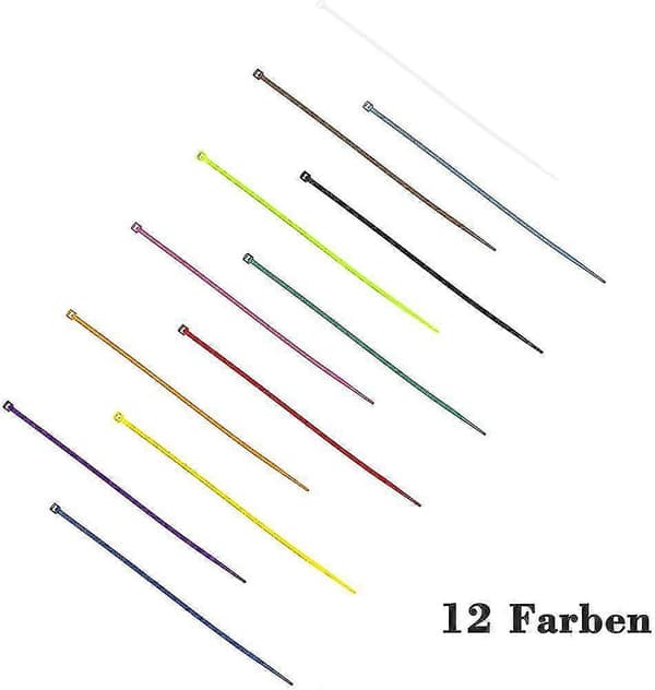 1200 Kabelbindersæt Farvede Kabelbindere 100 * 2,5 mm
