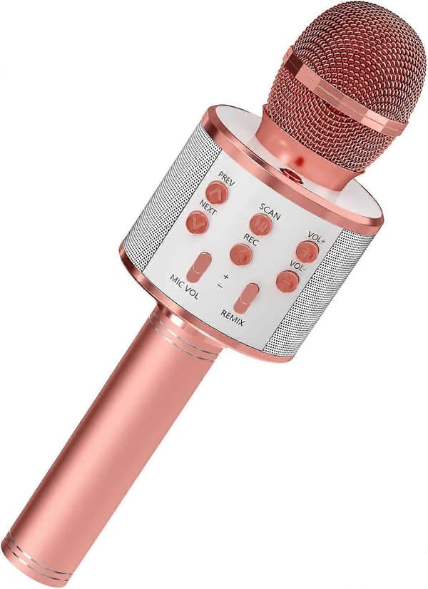 Karaokemikrofon med högtalare - Roséguld