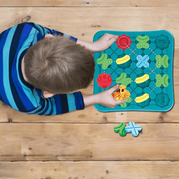 Vägbyggnads Labyrint Montessori Logiskt Vägbyggarspel Bilbana Leksak Byggpussel Lärande Pedagogiska Leksaker För Barn