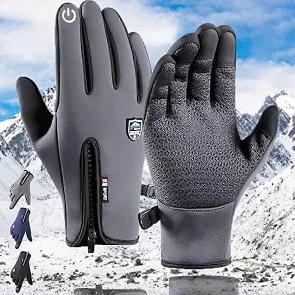 Dodorado Handsker, Premium Termohandsker, Vintervarme Vandtætte Touchscreen Handsker grey L