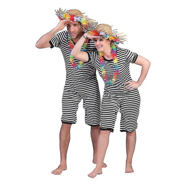 Gammeldags Badedragt Sort og Hvid M