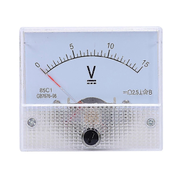 Högkvalitativ 85c1 Finjusteringsratt Analog Volt Panelmätare DC 0-15v