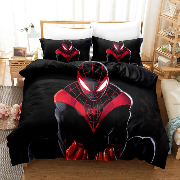 Spi15 Spider-man 3D-printet Sengesæt Dynebetræk Pudebetræk Børnegave AU KING 220x240cm