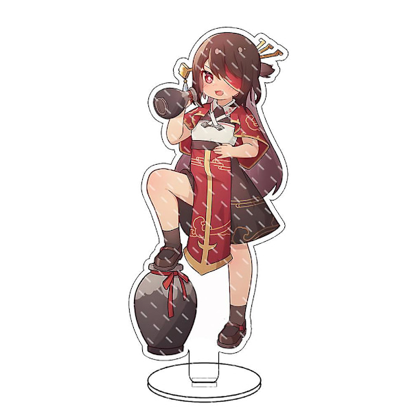 Spel Genshin Impact Figur Xiao Zhongli Klee Qiqi Hutao Venti Akryl Ställ Modell Platt Skrivbordsdekor Tillbehör Väska Fans Gåvor 12