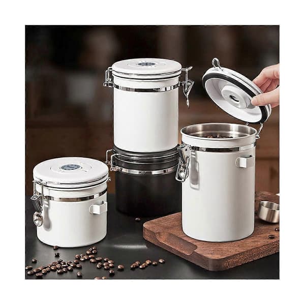 Kaffebeholder i rustfritt stål Kaffebønneboks Forsegling Kaffefylling Matlagringsbeholder