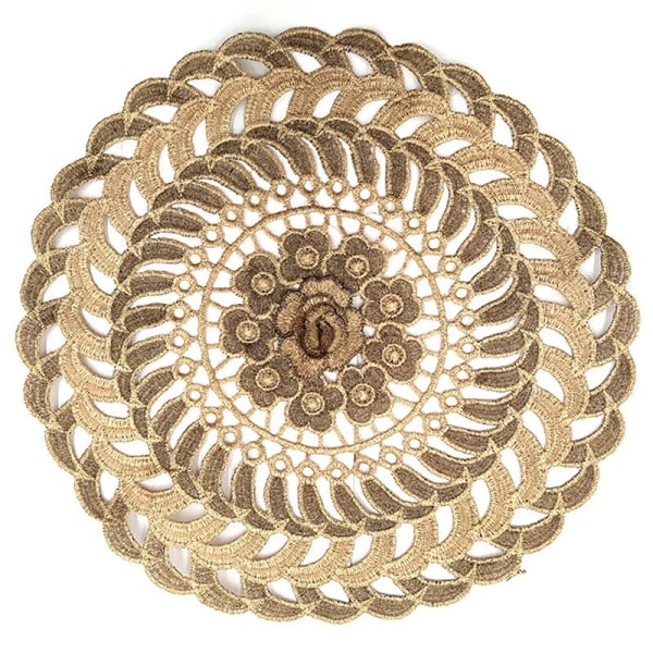 Ny Broderad Bordsduk Bordstablett Jul Rund Bordstablett Koppunderlägg Kaffemugg Bröllop Te Coaster Servett Duk Kök EP06 Random delivery 26-28cm