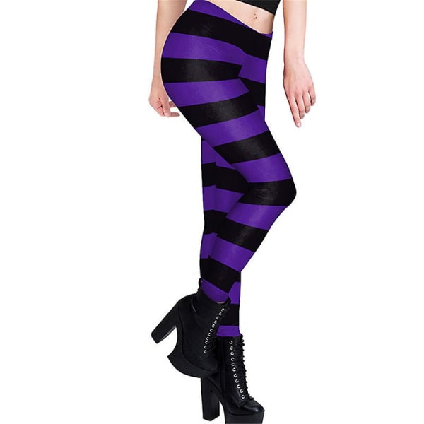 Crossover-leggings för kvinnor för kvinnor med hög midja, mjuka printed style 4 L