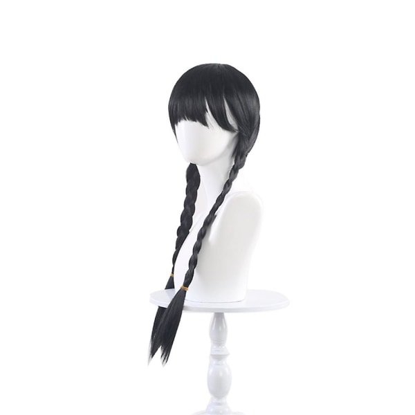 Keskiviikkoisin Addams Mekko Lasten Tyttöjen Cosplay-juhlamekko+laukku+peruukit/mekko+laukku/peruukit 4-10 vuotiaille Tyylikkäät pukeutumisasut only Wigs 6-7 Years