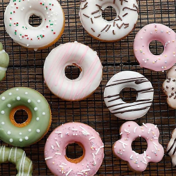 Silikone Mousse Kageform Fødevaregodkendt 8 Hullers Donutform Kagebagekit