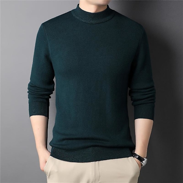 Herr Cashmere Tröja Kofta Halv Polokrage Ungdom Slim Fit Bas Stickad Herr