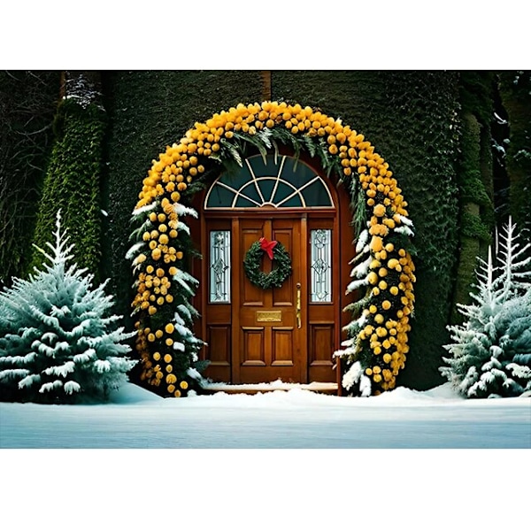 Beenle Julefotografering Bakgrunn Juletre Gave Peis Snøfnugg Familie Selskap Banner Portrett Bakteppe Fotostudio SD-2255 Vinyl 250X200cm