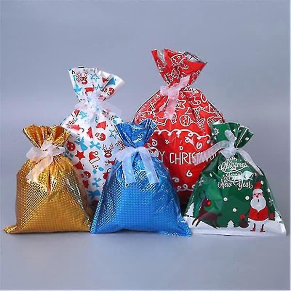 Julklappspåsar med dragsko Julgodispåsar Presentpåsar