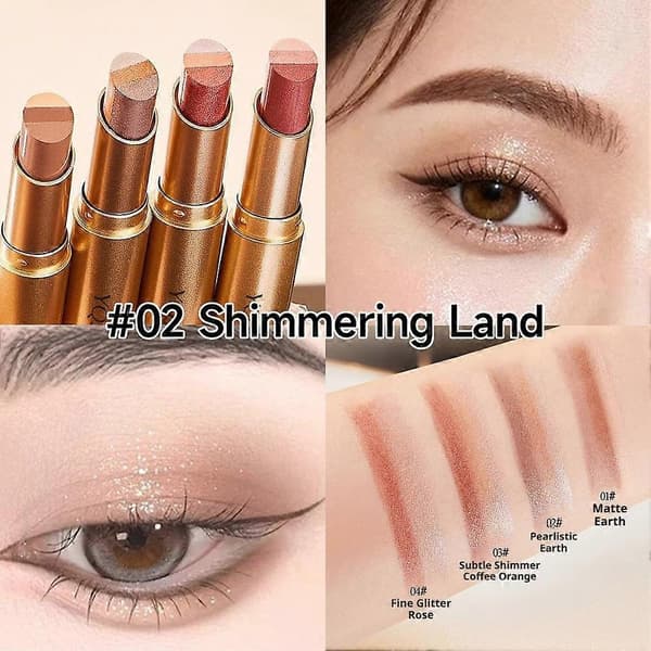 3,5 g Trefarget Øyenskyggestift Glitter Rose Gradient Sminke 2
