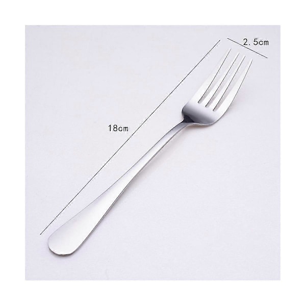 24 stk. middagsgafler sett 18 cm sølv rustfritt stål middagsgafler, gafler sølvtøy, gafler