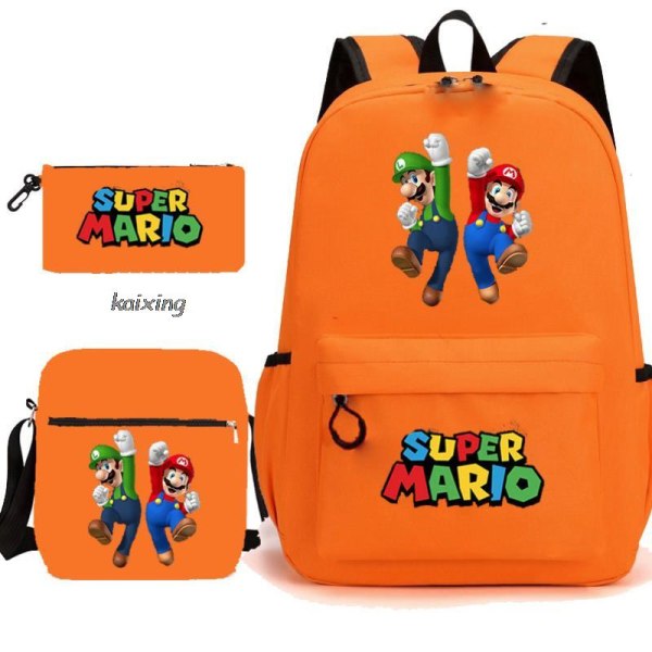 Super Mario 3 stk./sæt Børnerygsæk Drenge Skoletaske Tilbage til Skole Gave Army Green 16 Inches