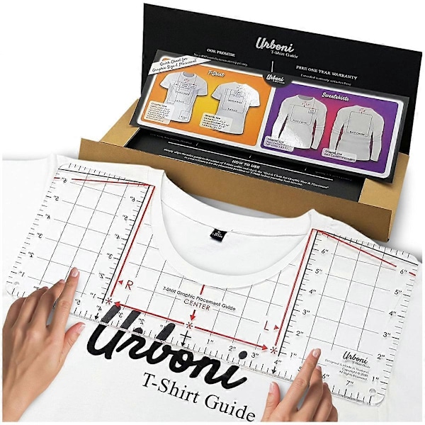 T-shirt Linjalguide för Vinyljustering och Centering, T-shirt Linjal Justeringsverktyg Halslinjemått