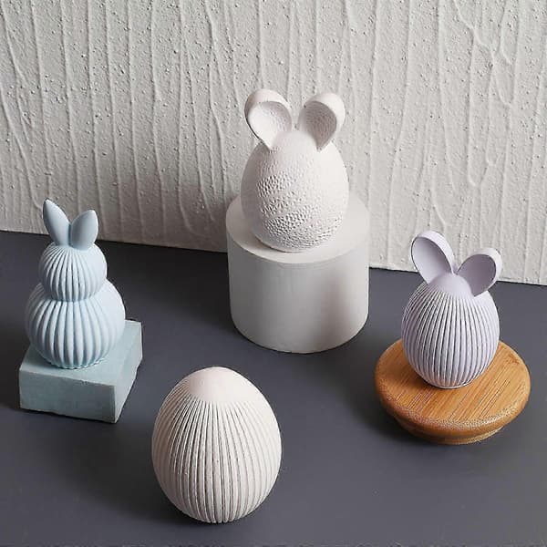 3D Kaninæg Påske Silikoneform, DIY Kanin Lysforme, Harpiks Støbeform til Lysfremstilling Polymer Ler Håndværk Gips, Aromaterapi Håndværksforme
