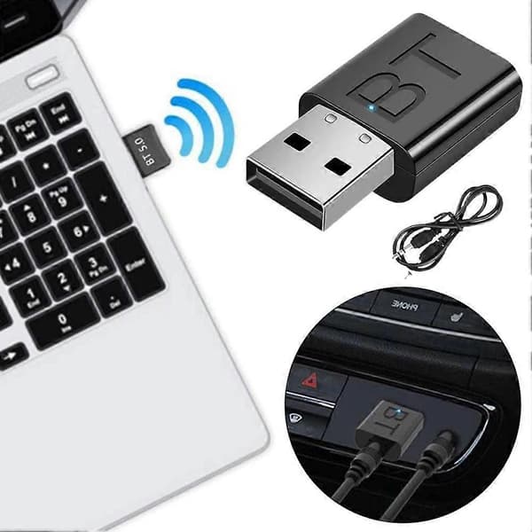 Bil Bluetooth-adapter Mottaker Sender Trådløs Bluetooth-konverter Plug&Play