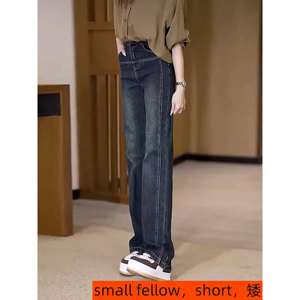 Y2k Jeans Stor Storlek Lös Smal Version Raka Ben Dam Jeans 2023 Nya Päronform Hög Midja Slimmande Elastiska Dambyxor Blue-small fellow 4XL