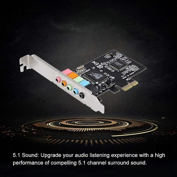 PCIe Äänikortti 5.1, PCI Express Surround -kortti 3D Stereo Audio korkealla äänen suorituskyvyllä PC:lle